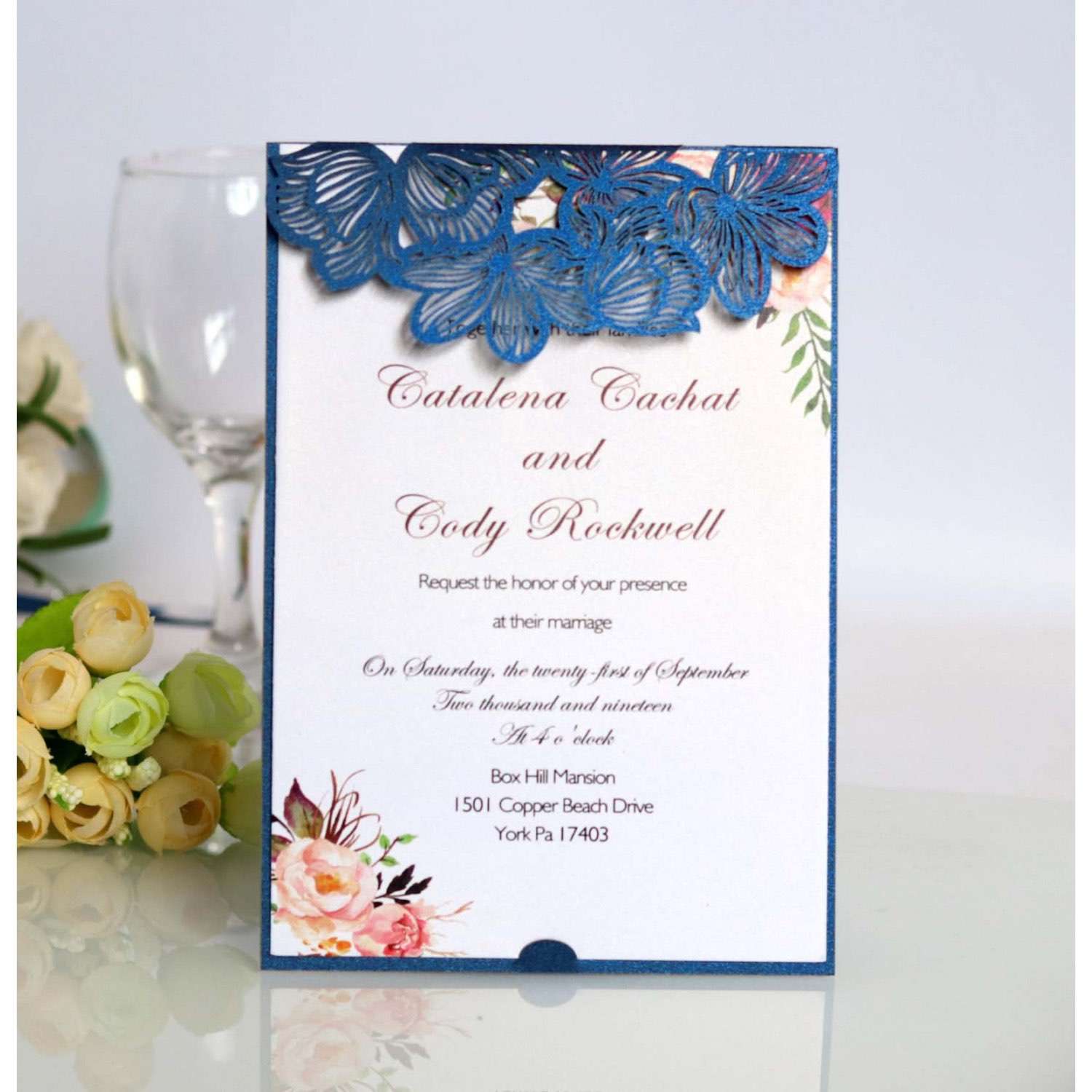 Rose Invitation Card Laser Cut Wedding Invitation Card
